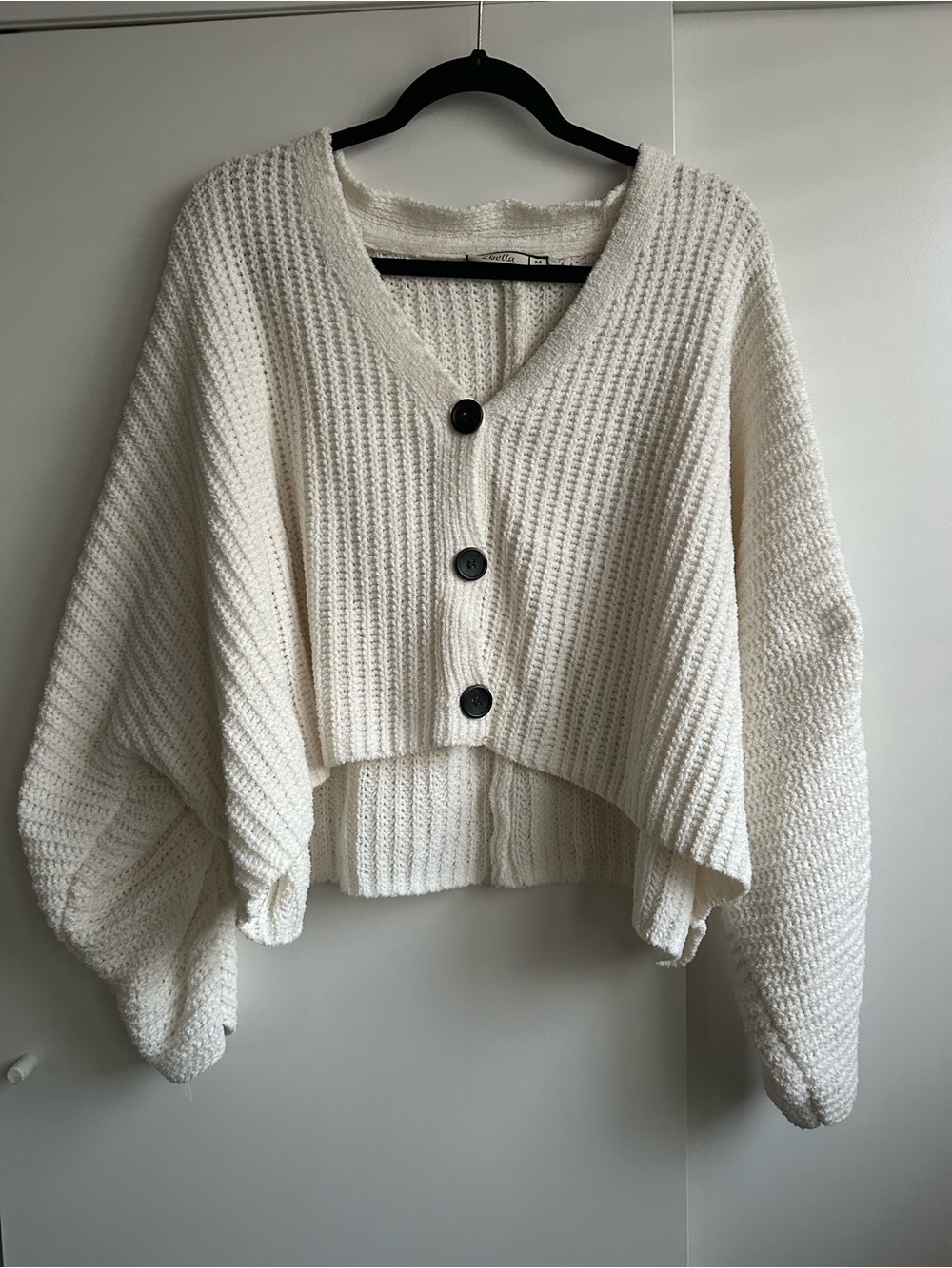 Cozy Cropped Cream V-Neck Button Cardigan Sweater